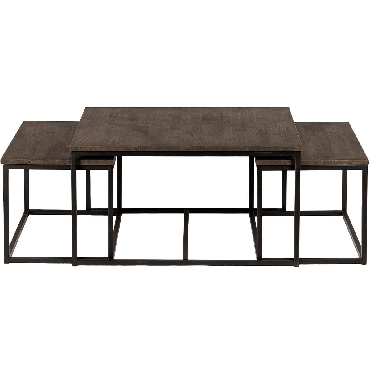 Kungälv sofabord heltre settbord røkt oljet heltre massiv eik90x90cm