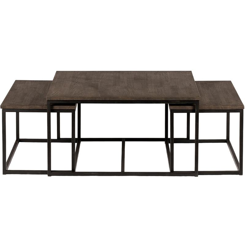 Kungälv sofabord heltre settbord røkt oljet heltre massiv eik90x90cm