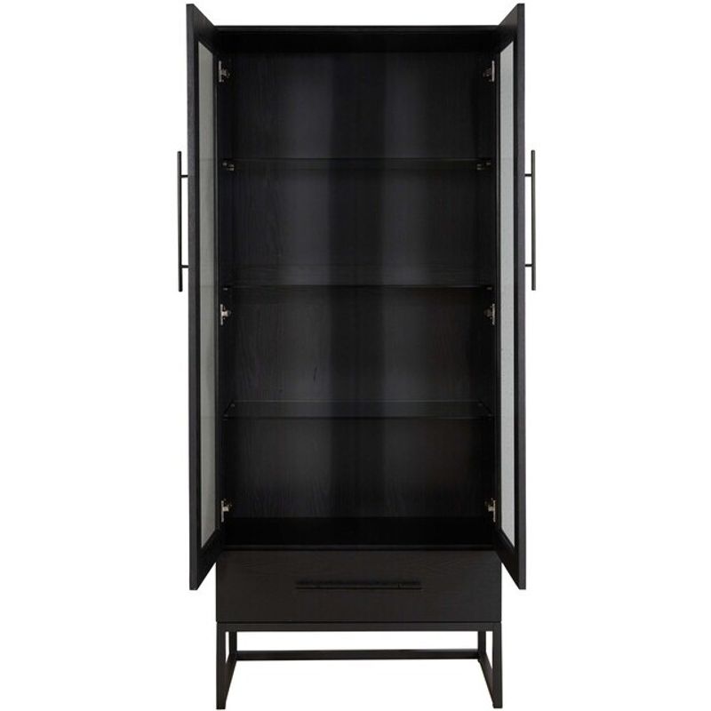 Lavall vitrineskap sort ask finer - Bredde 80cm H: 190cm