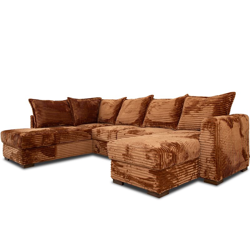 Minchi U-hjørnesofa 308 cm x 205 cm | Tilia cordfløyel tekstil