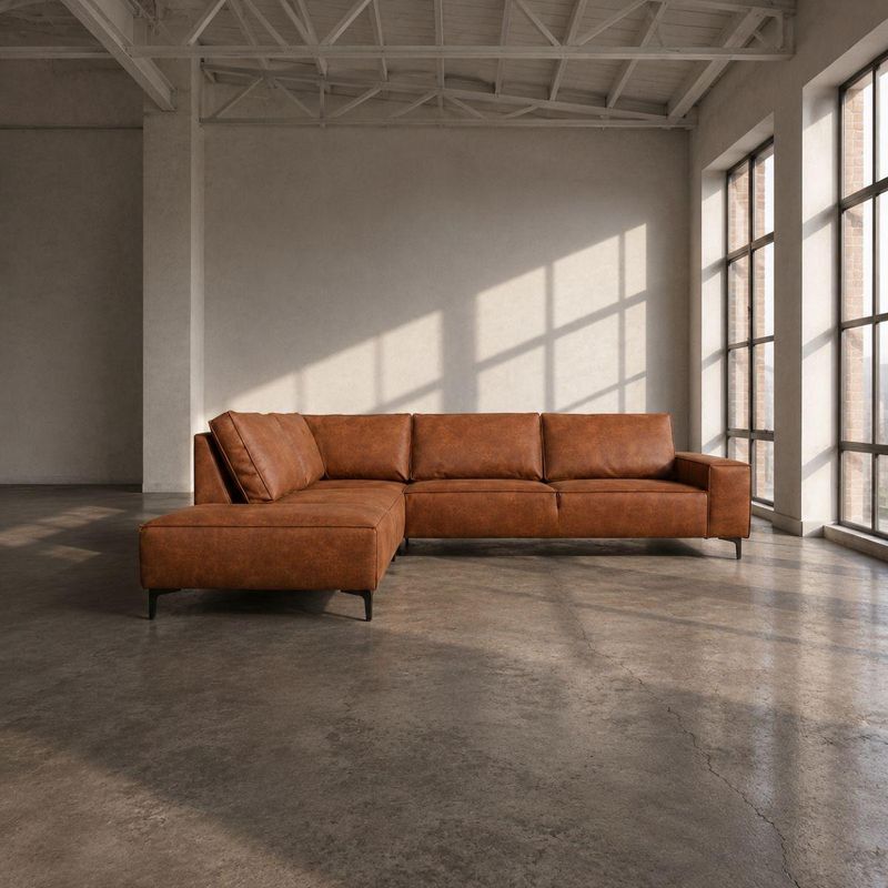 Brussel hjørnesofa med åpen ende høyre 305x215 | Colorado Eco skinn