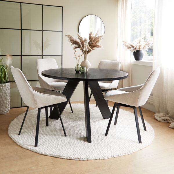 Hovedbilde Fiona Spisebord Matt svart Ø120