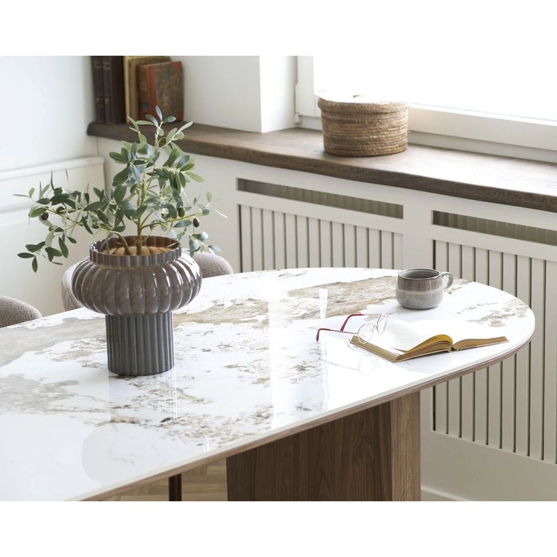 Athens ovalt spisebord 210x100 cm - keramisk bordplate