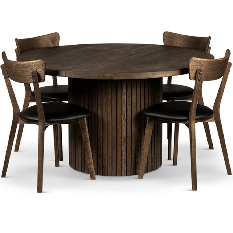 Sophisticate Ø135 Rundt Spisebord heltre røkt eik | med uttrekk