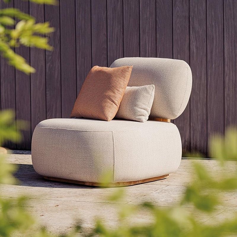 Ruby loungestol ute - teak & Quick Dry