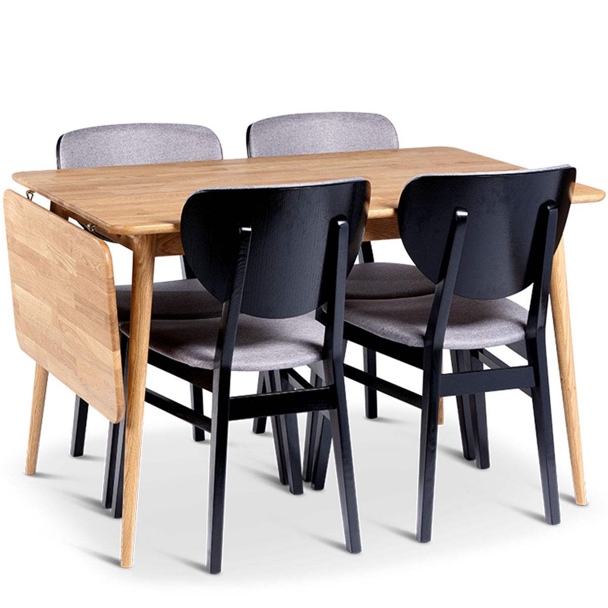 Alborg Heltre Spisebord natur oljet eik 120/160x90x75cm m/ klaff