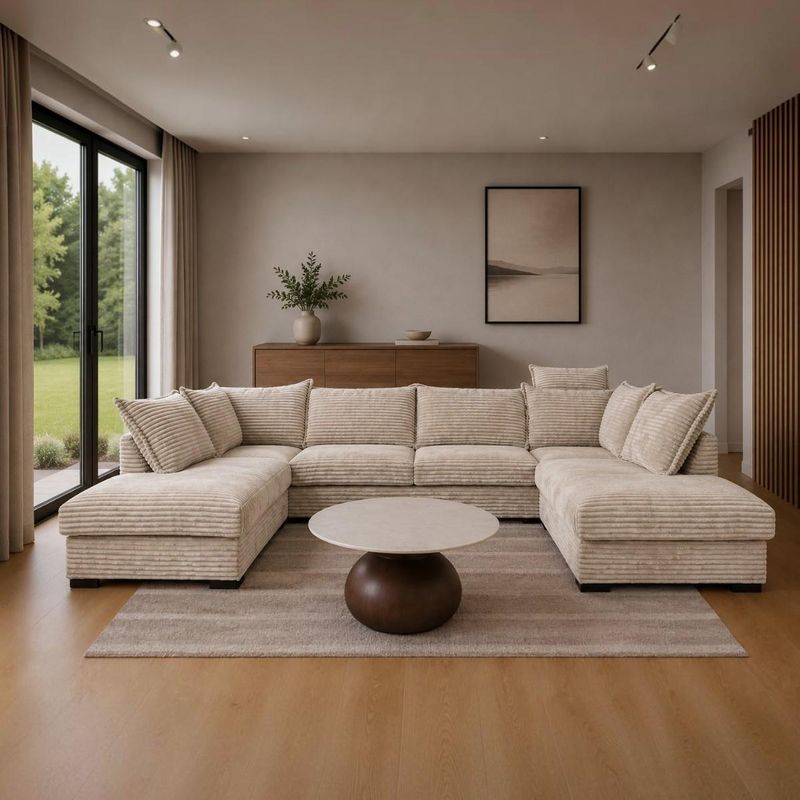 Archie Symmetrisk U-Sofa 330x213cm OCL+140+OCR Tilia cordfløyel