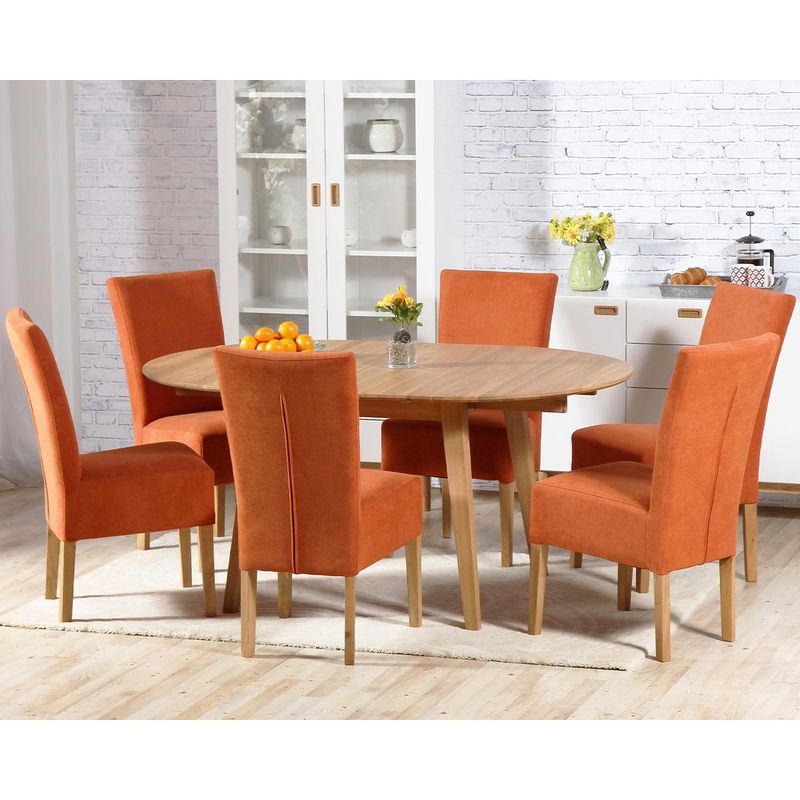 Genova Spisebord Ø110-160 heltre massiv røkt eik m/1 illeggsplate