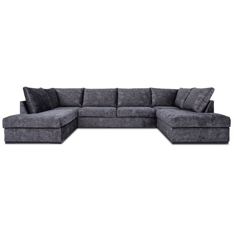 Chill stor U-sofa symmetrisk 372x215 cm – Adore Fuji velur