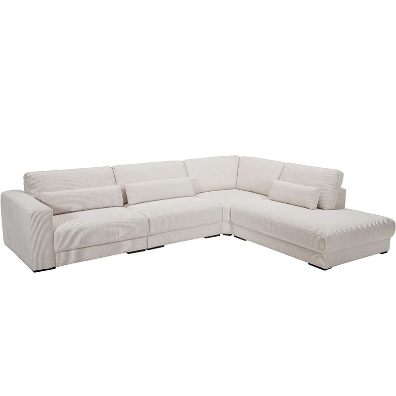 2389 Egholm Hjørnesofa åpen ende 336cm x 256cm modulbasert velg Ribcord cordfløyel tekstil