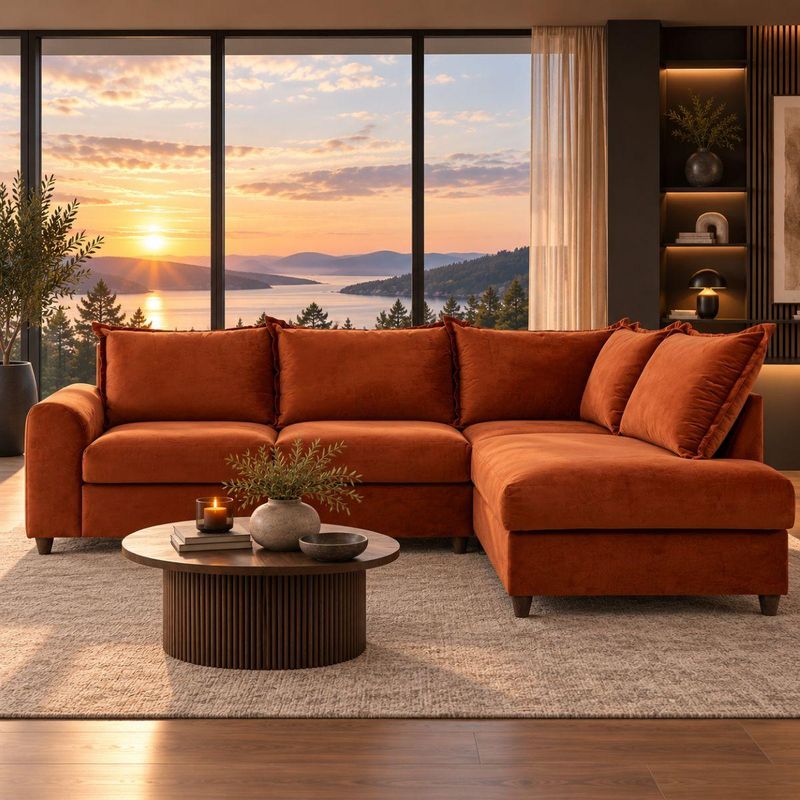 Archie Hjørnesofa Oppsett 00 255x213cm velg Bluvel velur