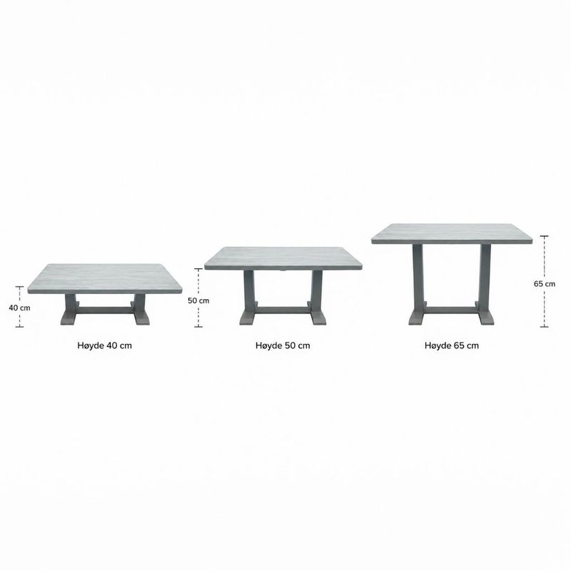 Hydra høydejusterbart sofabord 140x75H:65-40 cm - champagne aluminium