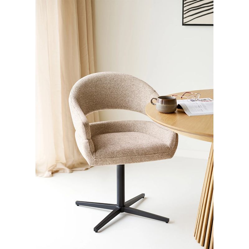 Dover spisestol sand med sving - tekstil | House Nordic