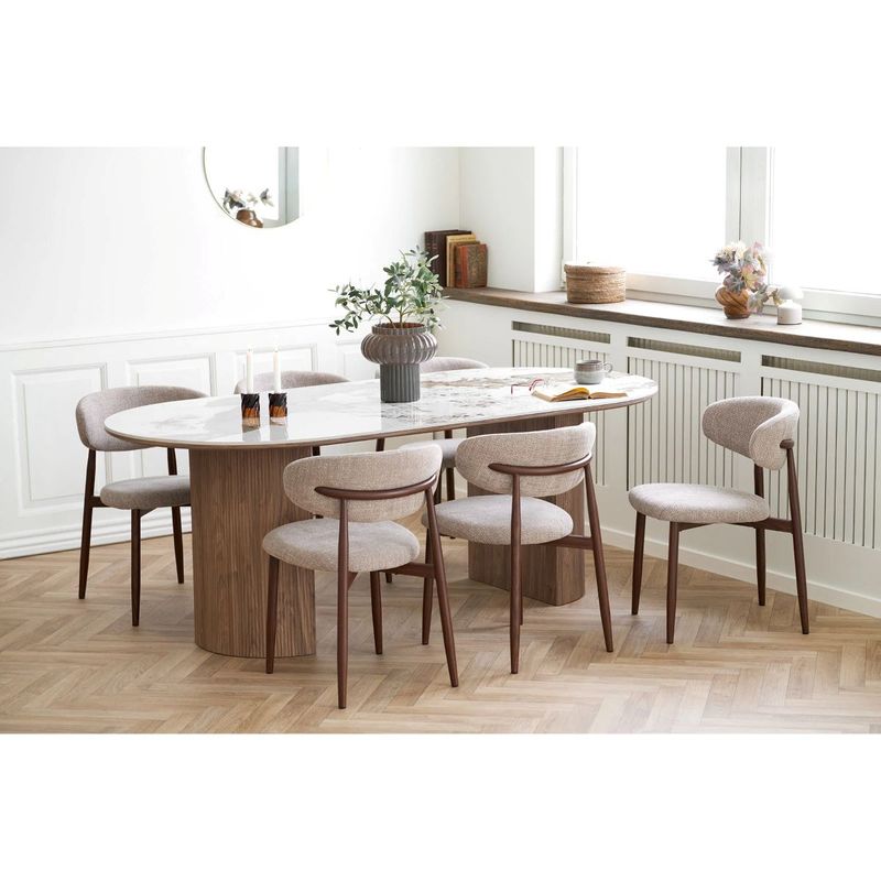 Athens ovalt spisebord 210x100 cm - keramisk bordplate