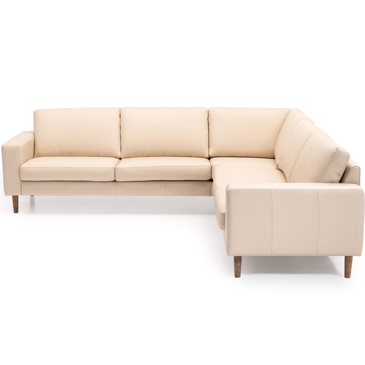 Una hjørnesofa i ekte skinn 267x267 cm | Soleda Skinn
