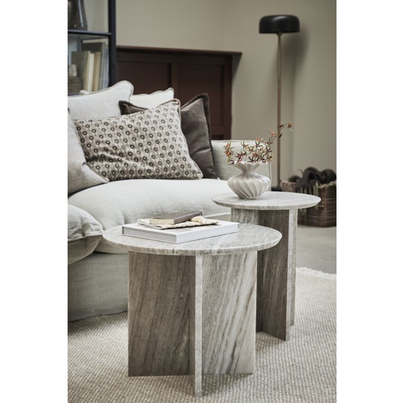 Elivinne marmor sidebord  D. Linen | 40X40X50 cm. 