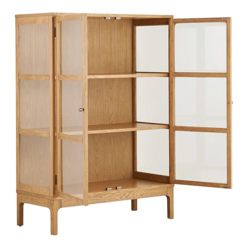 Zamora bredt vitrineskap 120x40 H:126 cm - eikefiner