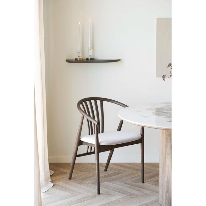 Hovedbilde Agustin spisestol røkt eik / sand tekstil
