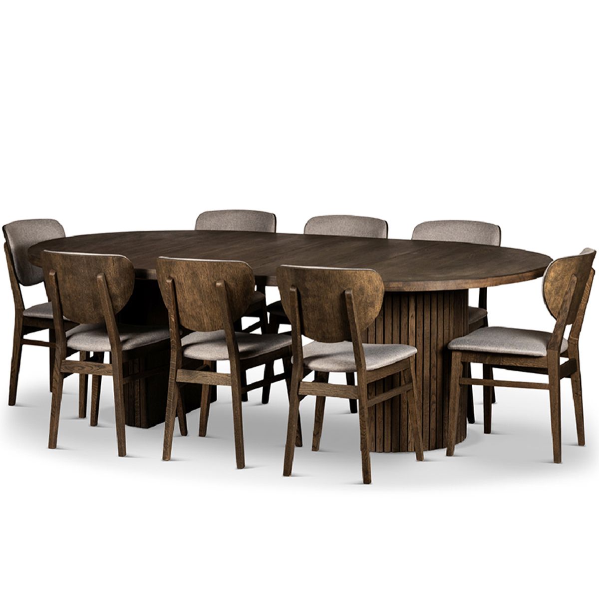 Sophisticate 115+50 Spisebord heltre massiv eik smoked oak Ø115