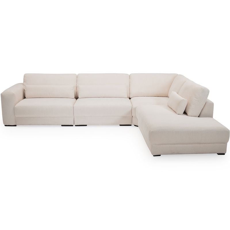 2389 Egholm Hjørnesofa åpen ende 336cm x 256cm modulbasert velg Ribcord cordfløyel tekstil