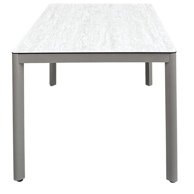 Hydra spisebord med glasstopp 140x80 H:65 cm – champagne aluminium